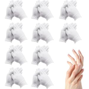 Set Van 10 Paar Witte Katoenen Handschoenen – Herbruikbare Vochtinbrengende Handschoenen Voor Cosmetica - Eczeem - Handspa En Sieradeninspectie - Powder Free - Latex free