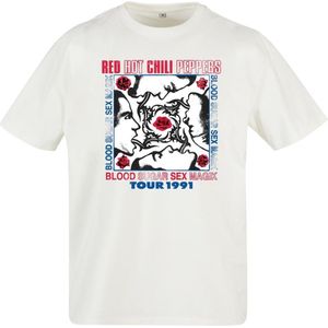 Mister Tee Red Hot Chili Peppers - Tour 1991 Oversize Heren T-shirt - XXL - Wit/Multicolours