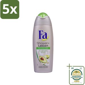 5 x Fa - Douchecrème Met Lotion - Avocado - 250 ml - Grootverpakking - Douchecrème Avocado - Avocado Geur - Hydratatie - Huid Verzorging - Bodylotion