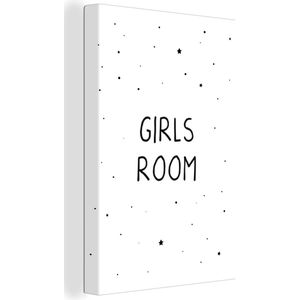 Canvas Kinderen - Kinderkamer meisje - Canvas kids - Quotes - Girls room - Zwart wit - Kinderkamer decoratie - Canvas doek kids - 20x30 cm