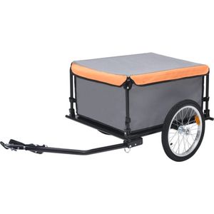 vidaXL-Fietstrailer-65-kg-grijs-en-oranje
