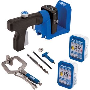 Kreg - Boormal Pocket Hole JIG 520 Pro - Boorhulp Houtverbinding Set - Roteerbaar handvat - Inclusief Schroeven