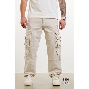Cargobroek - STRAIGH FIT -heren broek met zakken- Regular FIT- light ston W31
