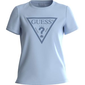 Guess SS CN Vintage Logo Stones Tee Dames T-Shirt - Arctic Sky - Maat L
