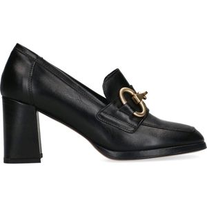 Manfield - Dames - Zwarte leren pumps - Maat 38