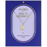 Lucardi - Dames Stalen Goldplated Ketting - Goudkleurig - 47 cm