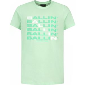 Ballin Amsterdam - Jongens Slim Fit T-shirt - Groen - Maat 128