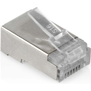 Modulaire RJ45 stekker - Cat 6 - Flexibele kern - Afgeschermd - Verguld - PVC - Transparant - 10 stuks - Allteq