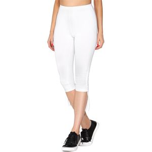 Merry Style Dames Leggings - Sport - Vrijetijdsbroek - ¾ Lang - Katoen - Wit - S - MS-MS10-380-LE