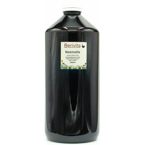 Neemolie 1 Liter - Pure, Koudgeperste en Onbewerkte Neem olie van Azadirachta indica zaden voor mens, dier en planten - PET Fles