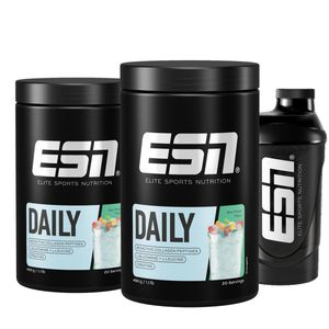 ESN Daily Creatine, Sour Power, 2 x 480 g, 40 Porties Voordeelverpakking met gratis Shaker - Poeder met Creatine Bioactieve Collageen Peptiden, L-Glutamine en L-Leucine