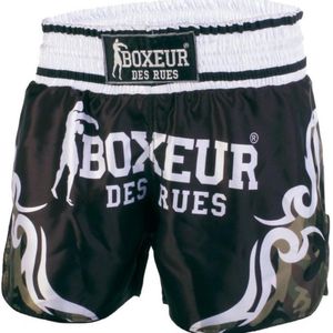 Boxeur Des Rues - Kick/Thai Shorts Camo Tribal Symbol - Zwart - S
