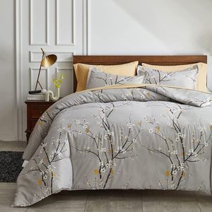 Comfortabele All-Seizoenen Dekbed Set met Bladpatroon - 135 x 200 cm