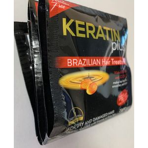 Keratine Plus Intense Brazilian Hair Treatment voor droog en beschadigd haar, 6 x 20 ml