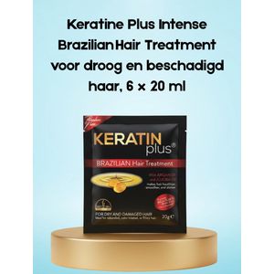 Keratin Plus Intense Braziliaanse Haarverzorging voor droog en beschadigd haar, 6 x 20 ml