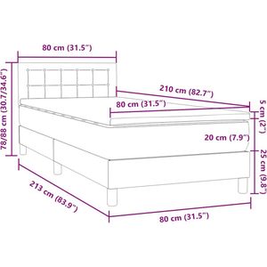 vidaXL - Boxspring - met - matras - fluweel - donkergroen - 80x210 - cm