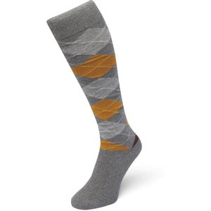Bonnie Doon Heren Geruite Kniekousen Grijs maat 40/46 - Knie Kousen - Ruit Patroon - Ruitjes Print - Uitstekend draagcomfort - Argyle Knee High - Kniesokken - Zakt niet af - OEKO-TEX - Antraciet - Antra - BP212501.119