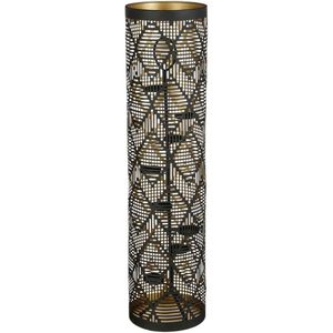 Mica Decorations Lantaarn Gold - 26x26x100 cm - Ijzer - Zwart