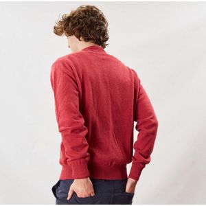 Osborne Knitwear Trui met ronde hals - Sweater heren in Lamswol - Pullover Heren - Rouge - 2XL