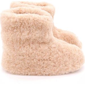 Texelse wollen hoge sloffen met echte leren suède zool - Beige - 41 / 42