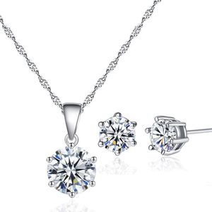 Lumici® | Icey Drip Necklace + Zirkonia Studs - Zirkonia Set 2.0 + Oorknopjes - Knopjes - Zirkonia Steentjes - Studs - Earring - Ketting - Zilver - Cadeau Voor Vrouwen - Moederdag Cadeau - Valentijn - Liefde - Verrassing