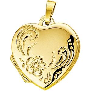 The Jewelry Collection Medaillon Hart Gravure - Goud
