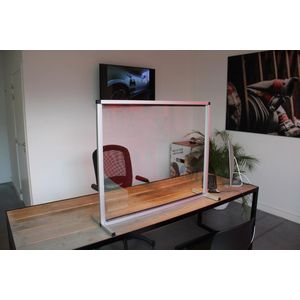 Plexi bureau scherm in aluminium frame - 100cm(b) x 80cm(h)