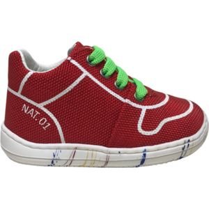 Naturino Mt 20 veter stoffen sneakers Snuggly Rood wit