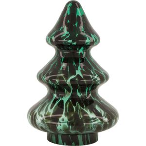Natural collections - Kerstboom glas cheetah - 27 cm hoog - groen