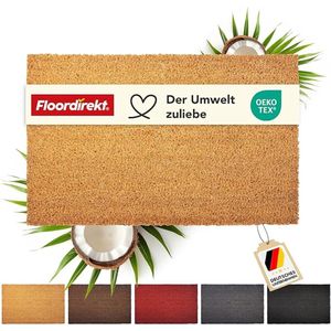 karathomeliving Deurmat Kokos - Schoonloopmat Naturel - Natuur - 17 mm - 40 x 60 cm