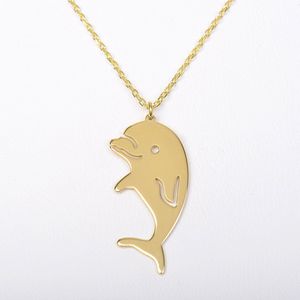 MeYuKu- Sieraden- 14 karaat gouden ketting- Dolfijn