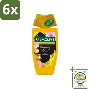 Palmolive - Thermal Spa - Douchegel - Pampering Oil - Macadamia - 250 ml - Voordeelverpakking - 6 stuks - Peonyzaadolie - Hydratatie
