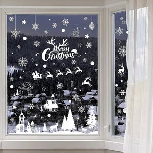 DiverseGoods Kerstraamstickers - 148 Stuks Vrolijke Kerstdecoratiestickers - Inclusief Sneeuwpop, Rendier, Kerstboom, Statische Sneeuwvlokken - Eenvoudig aan te brengen en te hergebruiken
