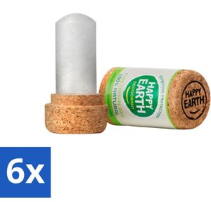 Happy Earth – Deodorant Crystal – 100% Natuurlijk Unscented – 90 g - Voordeelverpakking - 6 stuks