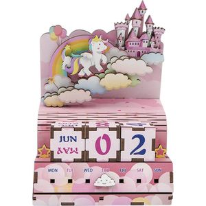 DIY Houten Puzzel Kalender, Happiness Castle, Tone-Cheer, TQ009, 13,4x8,9x10,4cm