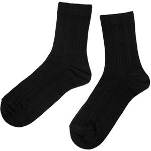 Kousen - 3 paar sokken - Geribbeld - 2x zwart en 1x blauw - Maat 35/38
