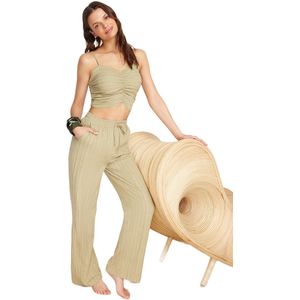 Trendyol Strandkleding Khaki Geweven Blouse Broekset Tbess24Au00076