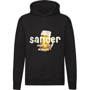Ik ben Sander, waar blijft mijn bier Hoodie - cafe - kroeg - feest - festival - zuipen - drank - alcohol - naam - trui - sweater - capuchon