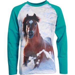 Red Horse Shirt Pixel Kids Lichtblauw - 128