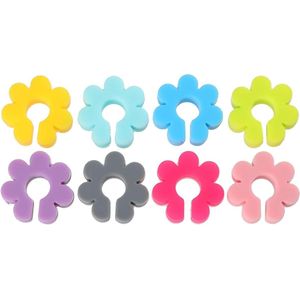 8 stuks siliconen bloemvorm wijn glas charme marker drinken marker tags voor bar party champagne cocktail martinis (gesorteerde kleuren)