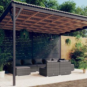 The Living Store Loungeset - name - Tuinmeubelen - 70x70x60.5 cm - Grijs - Antraciet