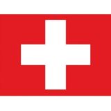 10x Binnen en buiten stickers Zwitserland 10 cm - Zwitserse vlag stickers - Supporter feestartikelen - Landen decoratie en versieringen