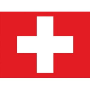 10x Binnen en buiten stickers Zwitserland 10 cm - Zwitserse vlag stickers - Supporter feestartikelen - Landen decoratie en versieringen