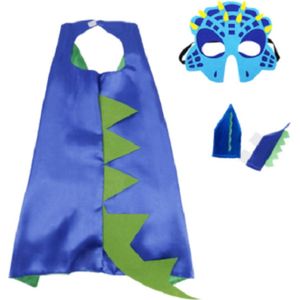 Dino - Cape - Masker - Verkleedpak - Blauw - Carnavalskleding kinderen
