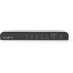 Nedis HDMI-Splitter - 4-Poorts poort(en) - HDMI Input - 4x HDMI Output - 4K@60Hz - 18 Gbps - Metaal - Antraciet