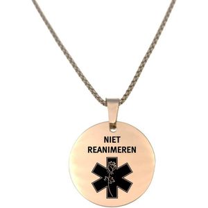 Ketting | Rond | Rosegoud | RVS | Niet Reanimeren