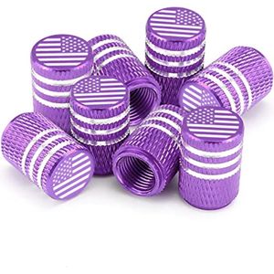 Anti-diefstal Premium Rubberen Bandenventieldoppen met Amerikaanse Vlag - 8 Stuks