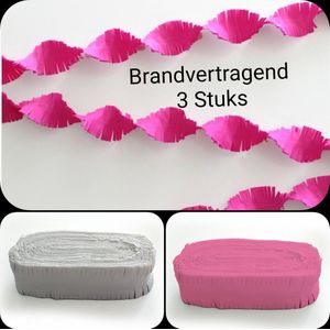 3 stuks BRANDVERTRAGENDE Draaiguirlande Roze/ Licht Roze/ Wit , 72 meter, Geboorte, Meisje,  Carnaval, Verjaardag. Themafeest