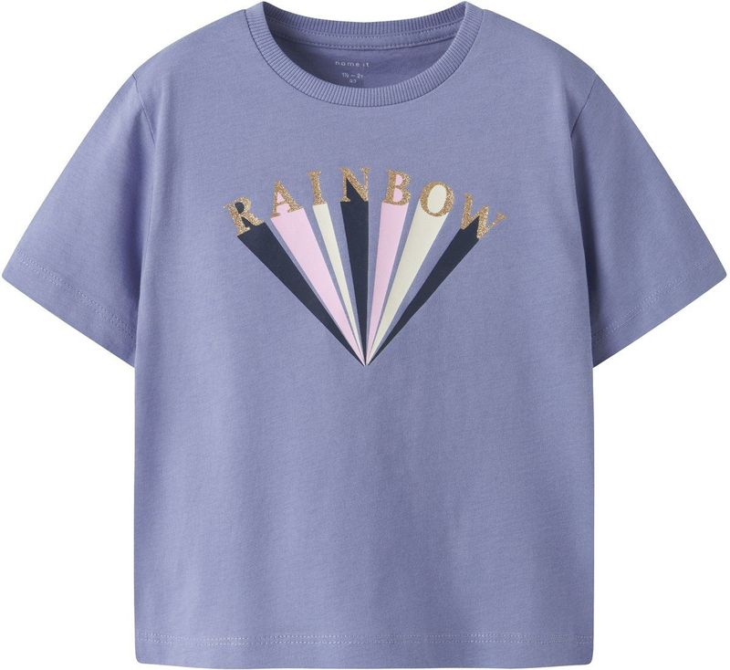 NAME IT - NMFKATINKA SS NREG TOP PB - T-shirt - Meisjes - Korte Mouwen - Glitterprint