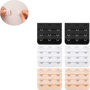 6 Stuks-BH verlenger- bh verlengstuk 3 haaks- bh verlenger 3 haaks-BH-verlenggesp- BH-verlengset-BH verlengstuk-BH-verlenger-BH-bandjes-dames bh-verlenger-erlenger BH-BH-verlenger verlengstuk-- Zacht, elastisch - Geschikt voor vrouwen